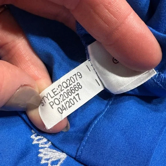 Vineyard Vines Blue Strapless Silk Blend Maxi Dress Ruffle Resort Size 4 - Picture 7 of 7